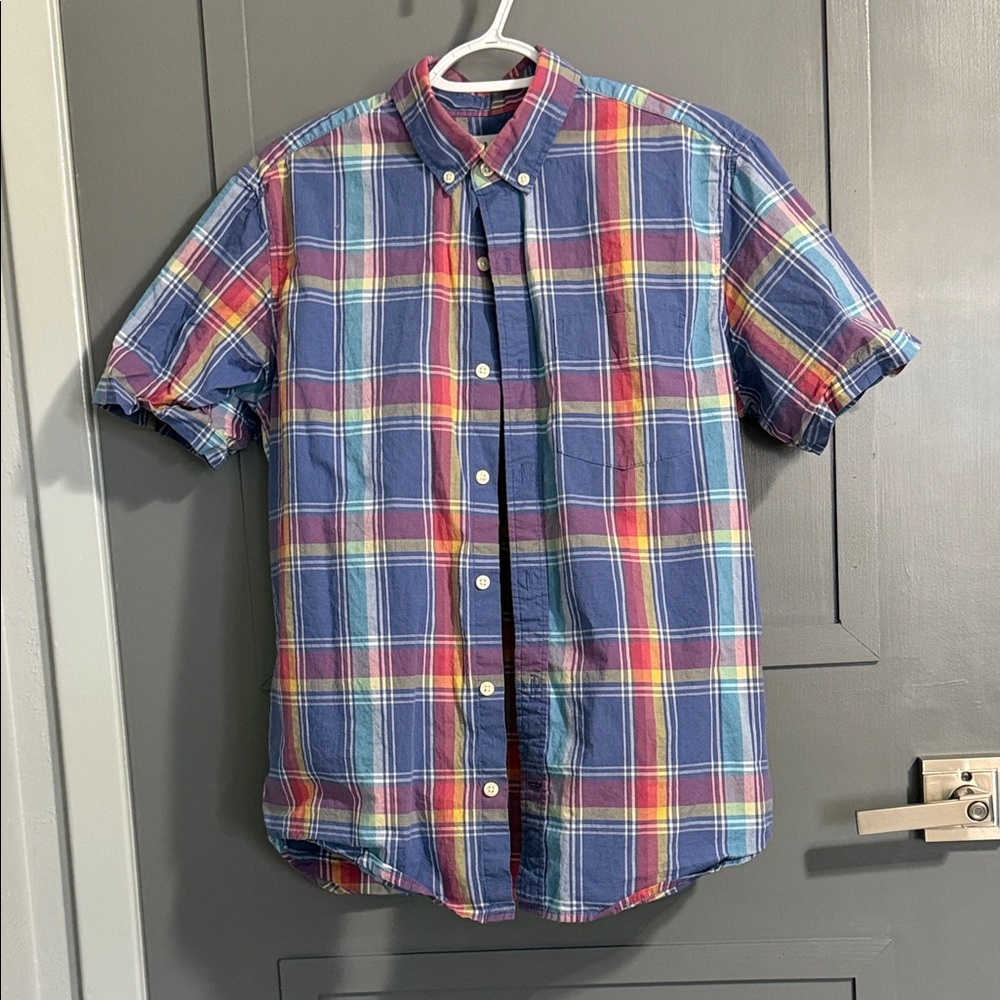 GAP Men's Colorful Plaid Button Down Shirt